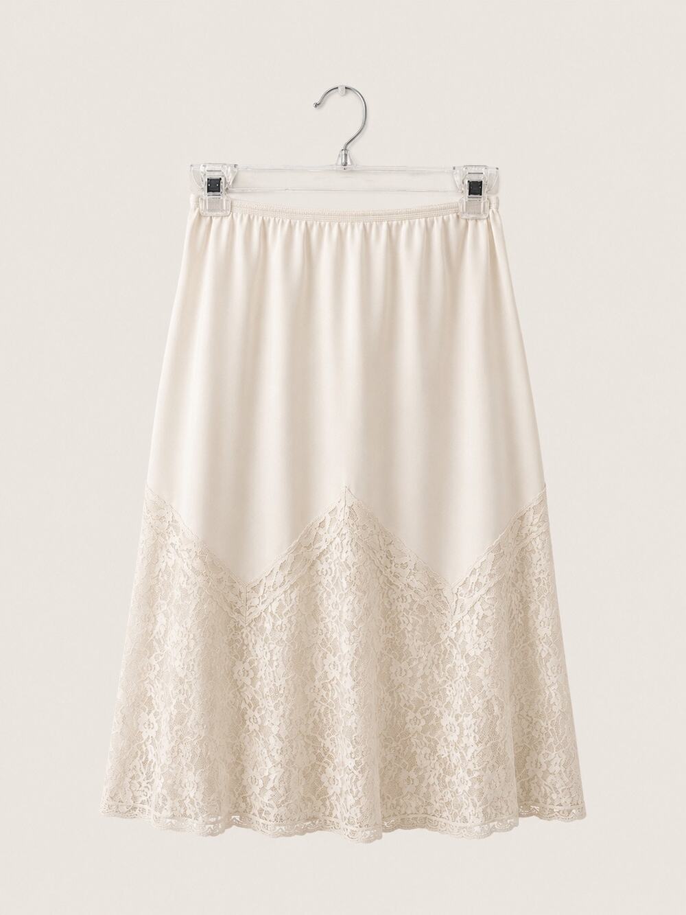 Vintage Carol Brent Ivory Lace Half Slip Skirt | 1960s–70s Lingerie